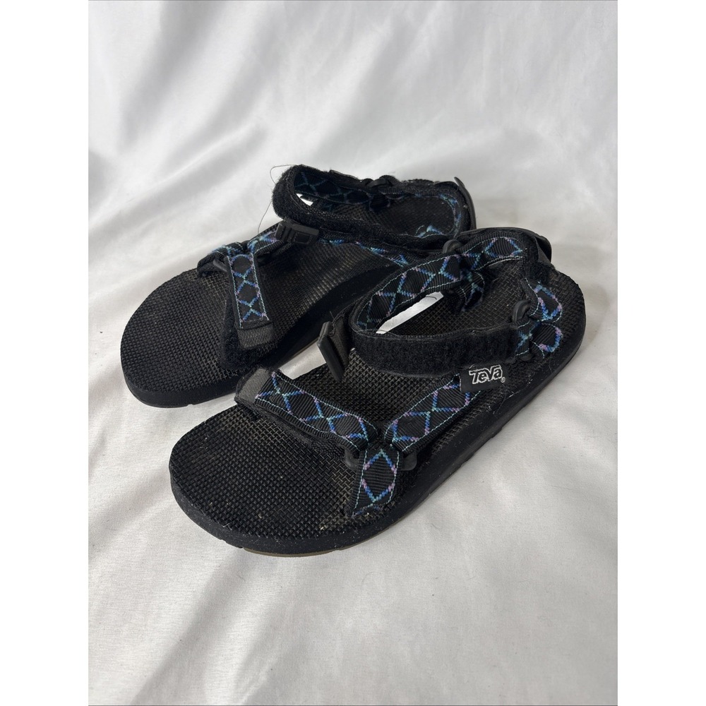 Teva Hurricane Classic Sport Sandals Blue Black Geometric M 6/7 W 8 Gorpcore
